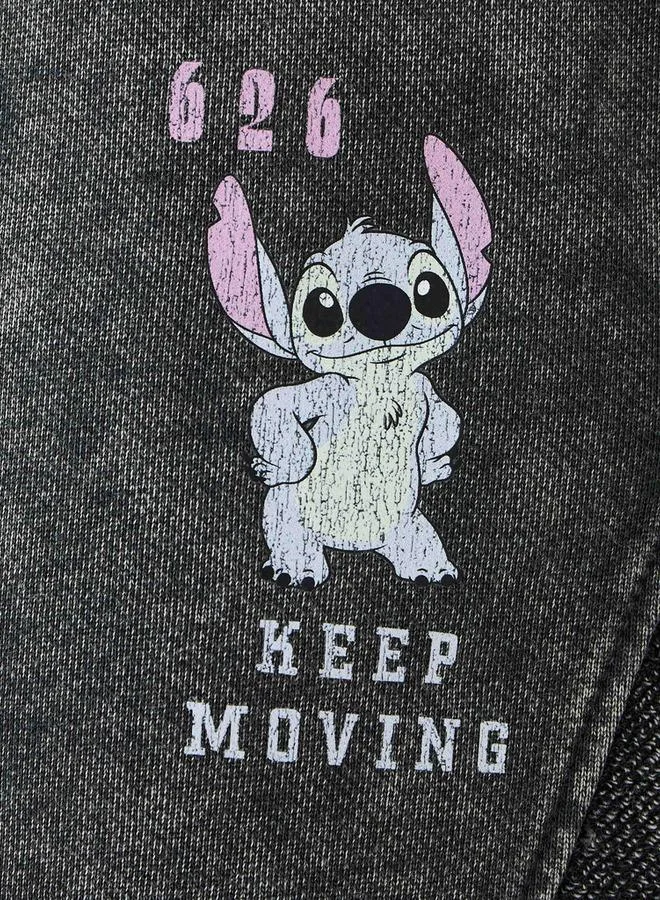 اس بي كاركترز Wide Leg Mid-Rise Jeans with Stitch Print